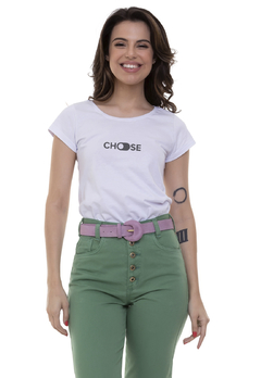 Camiseta Feminina Estonada Estampada - Choose - Mirat