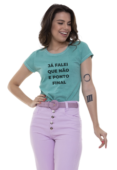 Camiseta Feminina Estonada Estampada - Ponto Final - Mirat
