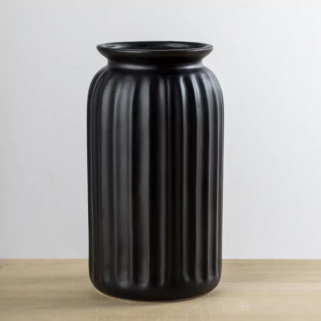 Boltze Home Vaas Nordika 30 cm, mat zwart (1x) - kopen bij