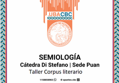 Semiología- Di Stefano- Sede Puan- TALLER Corpus Literario