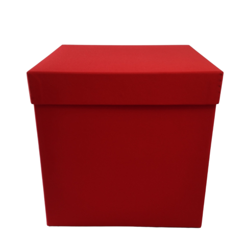 Caixa para Presente Quadrada Vermelha - Encaixe