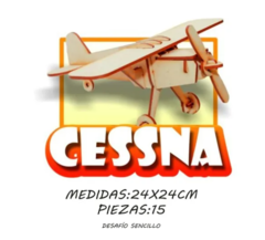 Rompecabezas Maqueta 3d Avión Cessna Madera