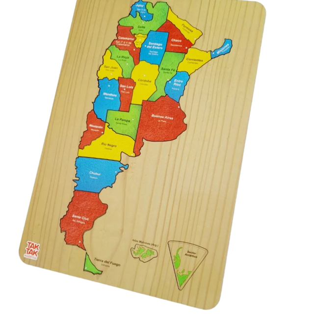 Rompecabezas Mapa Argentina Madera Provincias Y Capitales