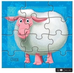 3 Rompecabezas Puzzle Animales Granja 6 9 Y 12 Pzas Didáctic - yosipuedodidacticos