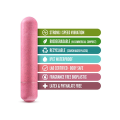Vibrador Ecológico Biodegradable - Gaia BioFeel Eco Bullet Pink Blush - tienda en línea