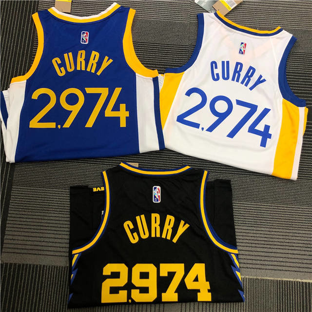 REGATA NBA SWINGMAN 75º EDIÇÃO GOLDEN STATE WARRIORS 21/22 -NIKE-MASCULINA  PRETO/AZUL/BRANCO- Nº2974 CURRY