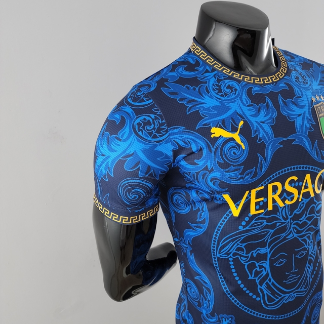CAMISA SELEÇÃO ITÁLIA VERSACE BLUE 2022 JOGADOR PUMA-MASCULINA