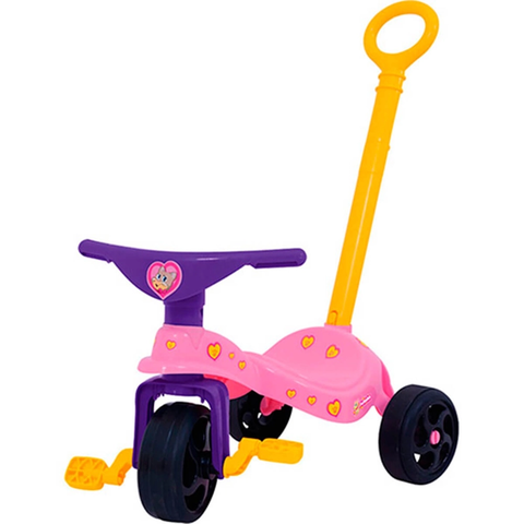 Triciclo Infantil Com Empurrador Lelecita Azul - Bom Preço Magazine