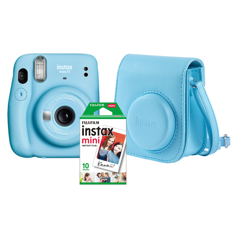 Kit Câmera Instax Mini 11 Azul + 10 filmes + Bolsa - Fujifilm