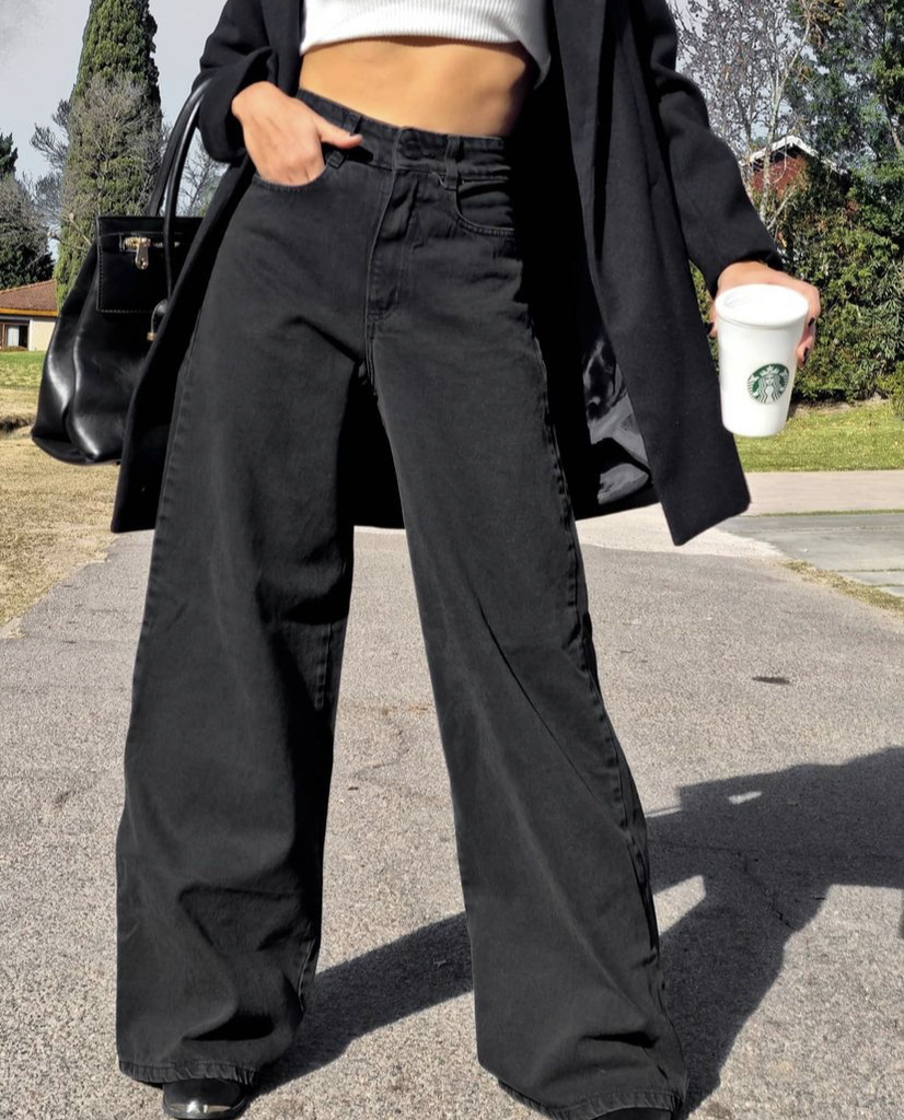 Mujer Jeans wide leg negro | Vaqueros Pimkie - Manipovore