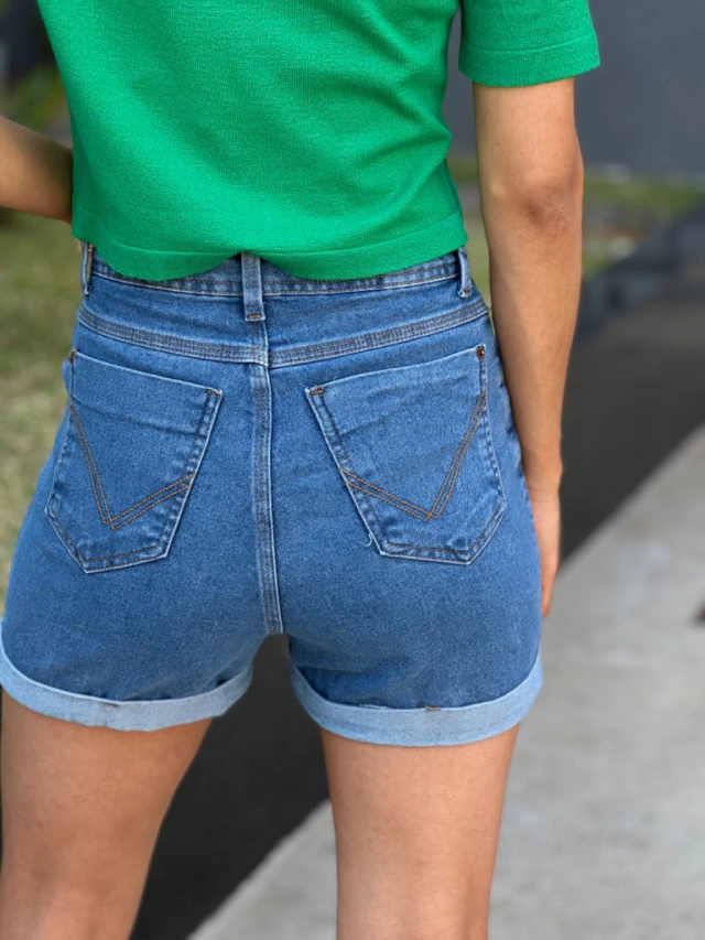 Short jeans comprido com elastano Lotus - DIFLERA