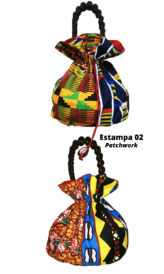 Bolsa Saco em tecido africano - Collab Meninos Rei + Ziê na internet