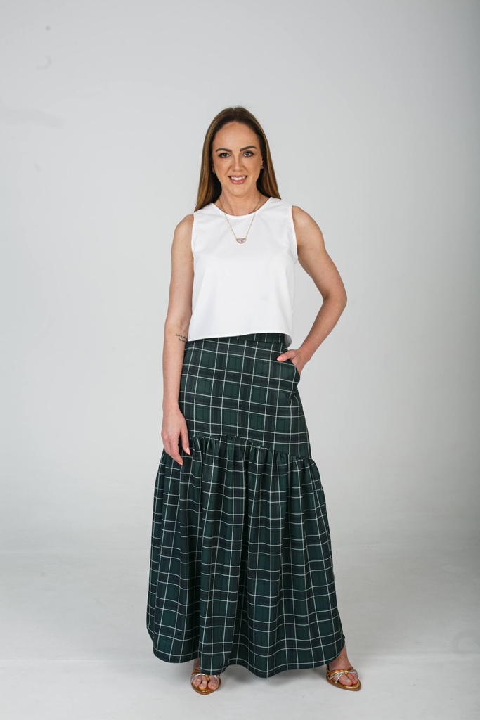 Naakay Conjunto Feminino Xadrez Moda Casual Tendência Blogueira