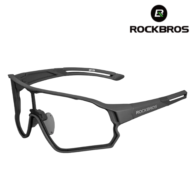 10125 Occhiali da ciclismo fotocromatici UV400 - Nero e rosso ROCKBROS