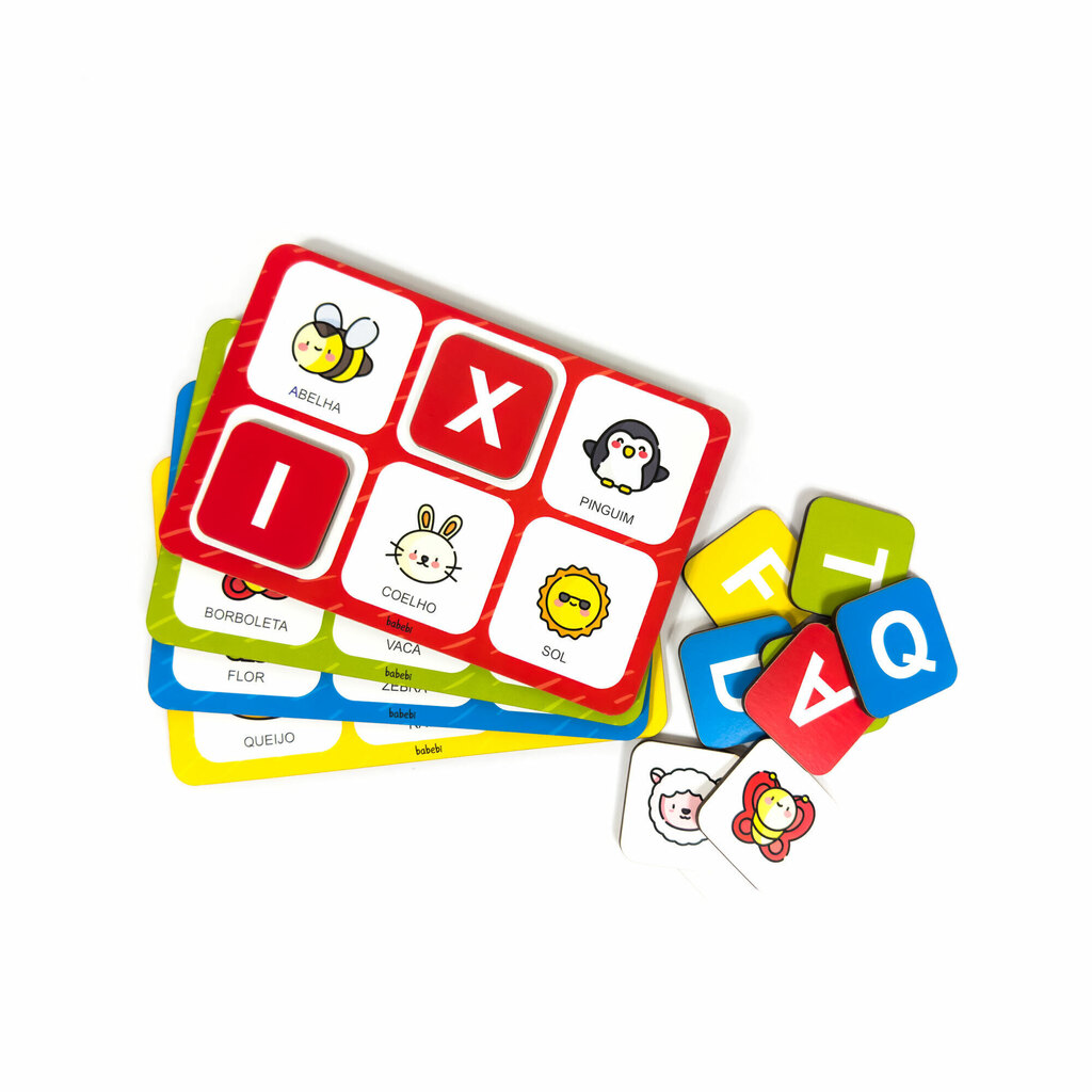 Aprenda o Alfabeto Jogo Pedagógico Educativo Loto das Letras - Bambinno -  Brinquedos Educativos e Materiais Pedagógicos