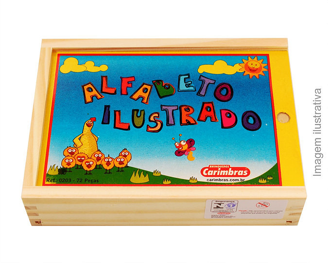 Quebra-Cabeça Alfabeto Ilustrado - Jogo Educativo 52 Peças