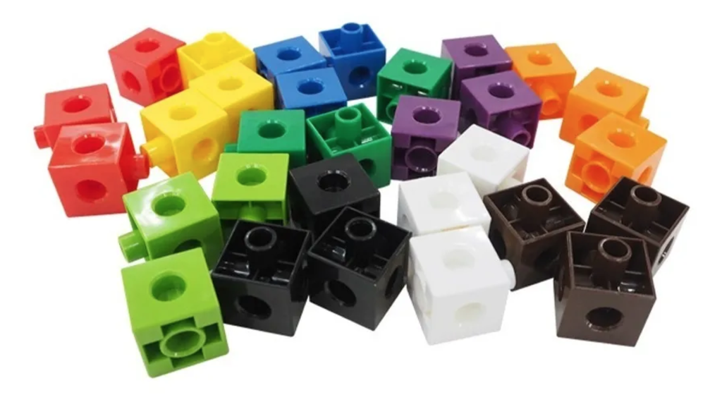 Brinquedo Educativo Blocos De Montar Linked Cubes 100 Peças