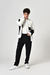 Jaqueta forrada com recorte em ondas Milo White Colors - loja online