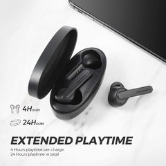 SOUNDPEATS TRUECAPSULE Black + Bluetooth 5.0 + IPX6 Impermeable para deportes + 4hs.autonomia mas 20 adicionales en caja en internet