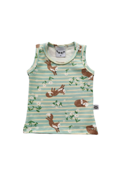 Camiseta regata feminina raposa verde água