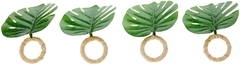 KIT 4 Anéis para guardanapo De Plástico Folha Verde 5cm Lyor - comprar online
