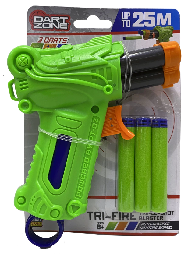 Trifire Armas Dart Zone 61085 - Pistola Trifire 15cm 3 tiros