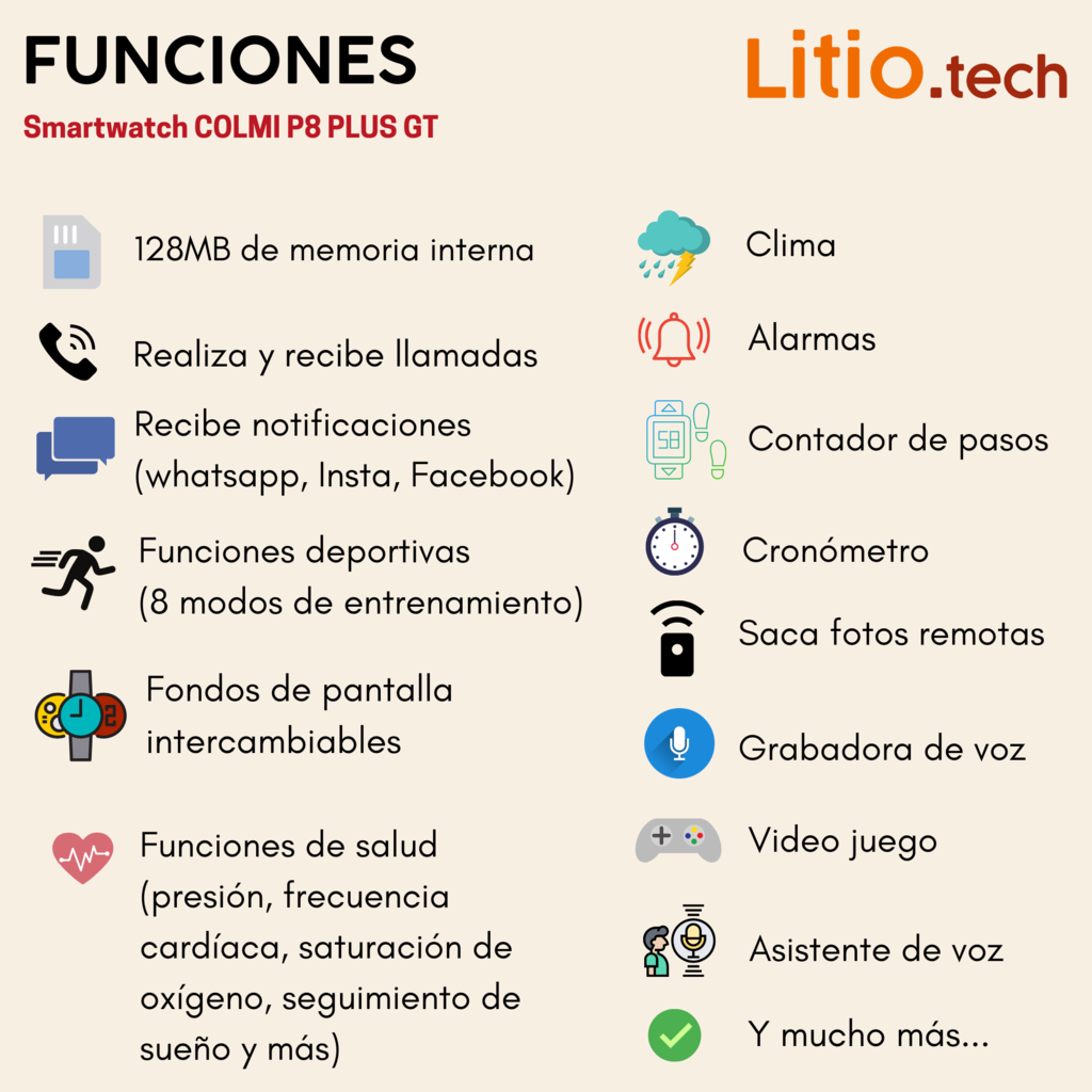 Smartwatch BINDEN P8 PRO Touch Salud y Deportivo iOS/Android