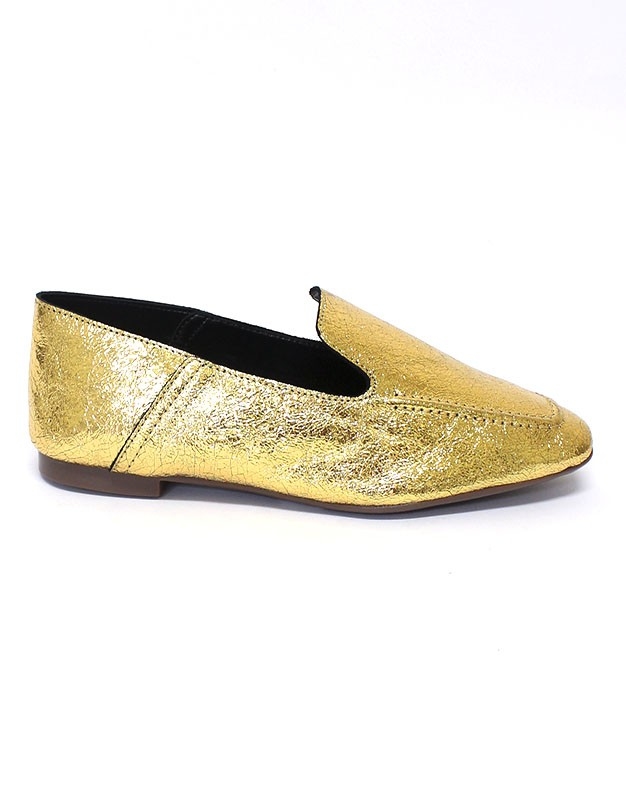 Mocassim Schutz Loafer Metalizado Ouro