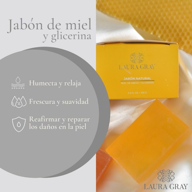 Jabon natural miel de abeja+ glicerina