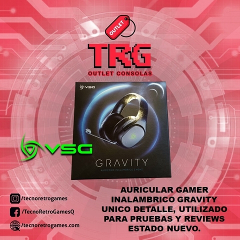 Auricular Gamer Gravity VSG Inalambrico, Outlet único detalle fue utilizado para testeos y review