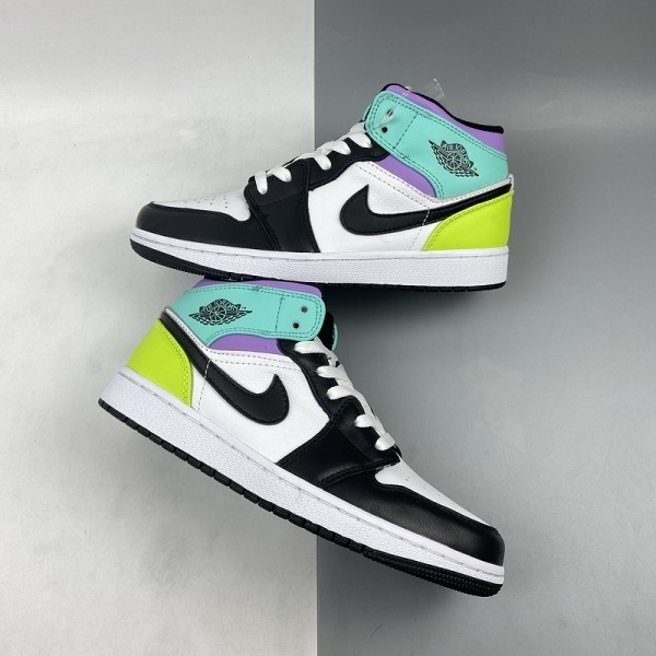 air jordan 1 mid pastel black toe