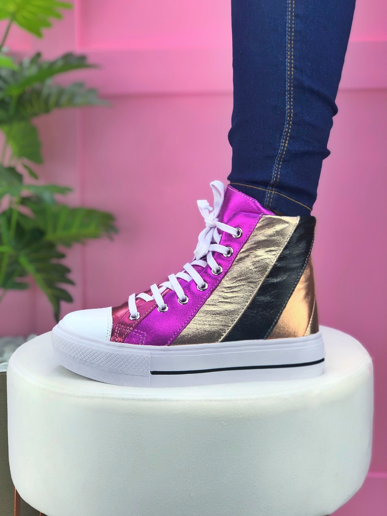 Tênis Floré Cano Alto Colorido - Ana Criss Sapatos