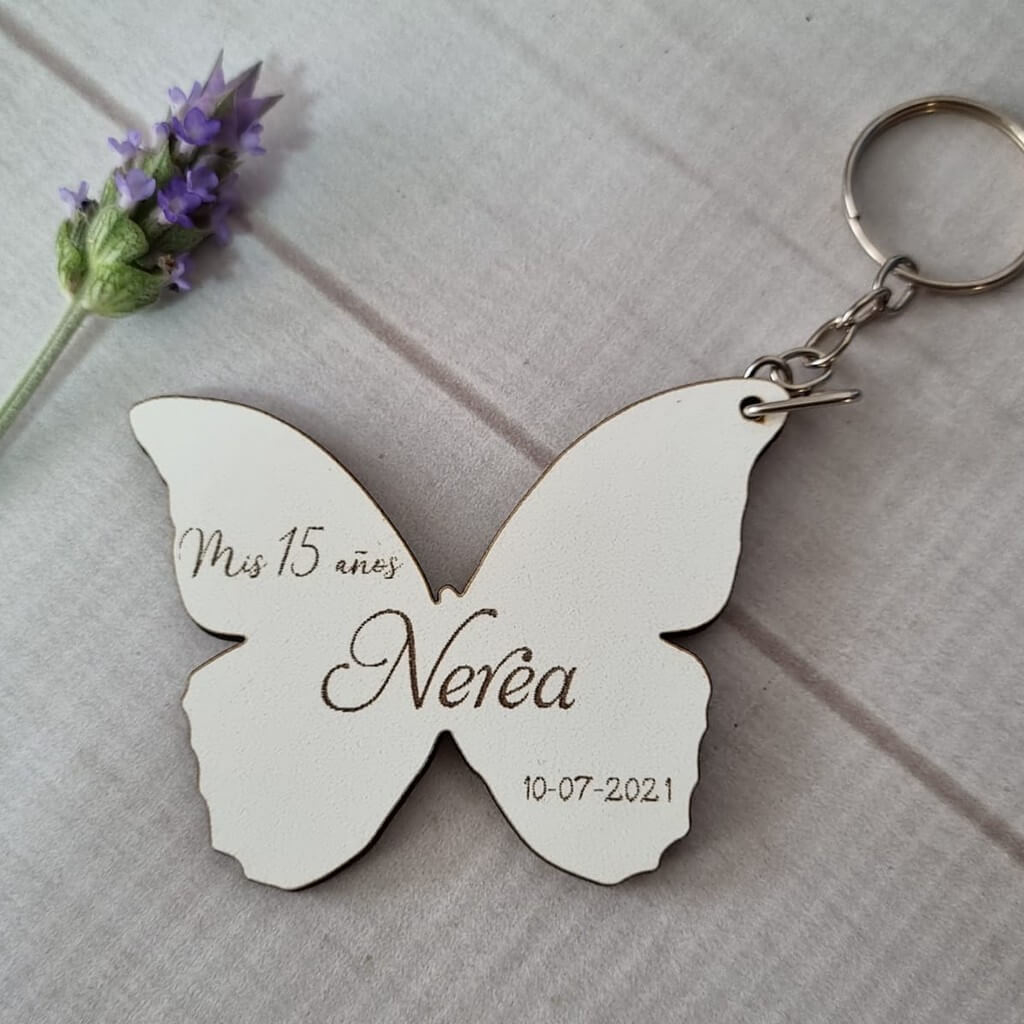 Llavero Con Dije De Casa, Mariposa De Perlas Y Hongo - Adorno Encantador Para Llaves O Bolso