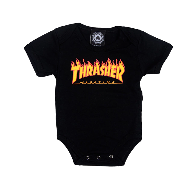 Body Baby Thrasher Magazine Manga Curta Flame Logo