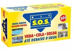 Cola Massa SOS Epoxi Adesiva 50g Cola Veda e Solda Tudo Pvc Ferro Para Caixa D'água Pvc