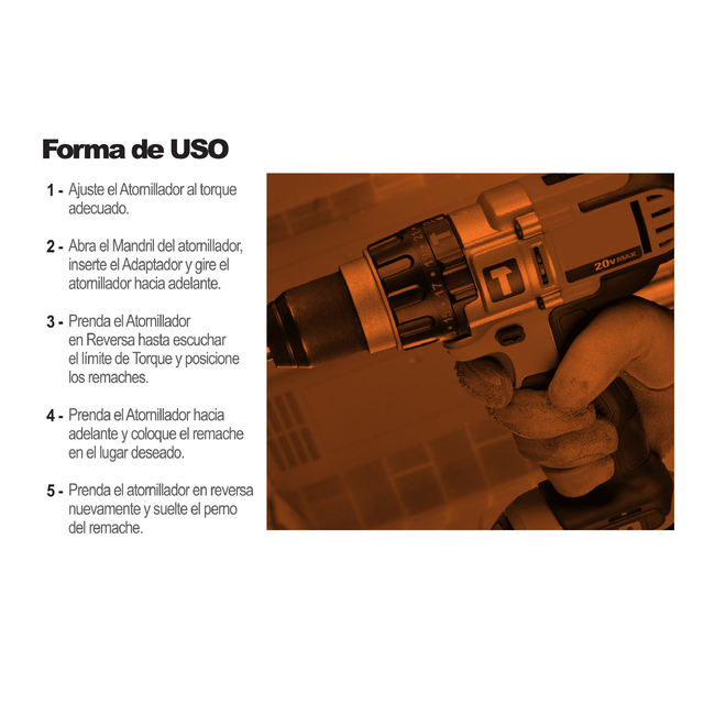 Remachadora Automática Kleber - Para Taladro Y Atornillador