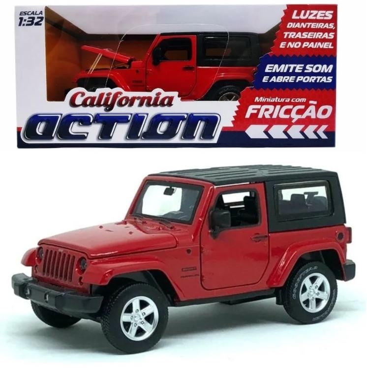 Jeep Wrangler c/ Som e Luz 1/32 - California Action - Aerotech Models