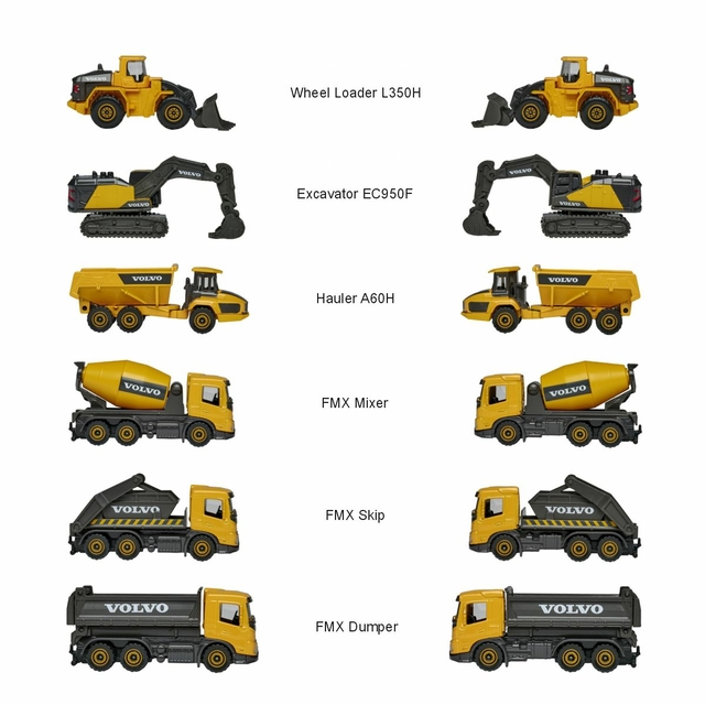 Volvo Truck FMX Skip Yellow color Construction series Majorette Scale 1:87