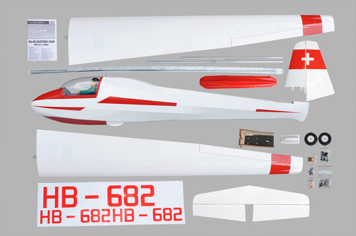 Planador Ka-8b Electric Glider ARF - Esca (3,5M Enverg.) - Phoenix - Aerotech Models