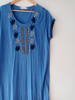 VESTIDO REMERON BORDADO RAPSODIA L - SECONDMODEVINTAGE VESTIDO REMERON BORDADO RAPSODIA L - SECONDMODEVINTAGE
