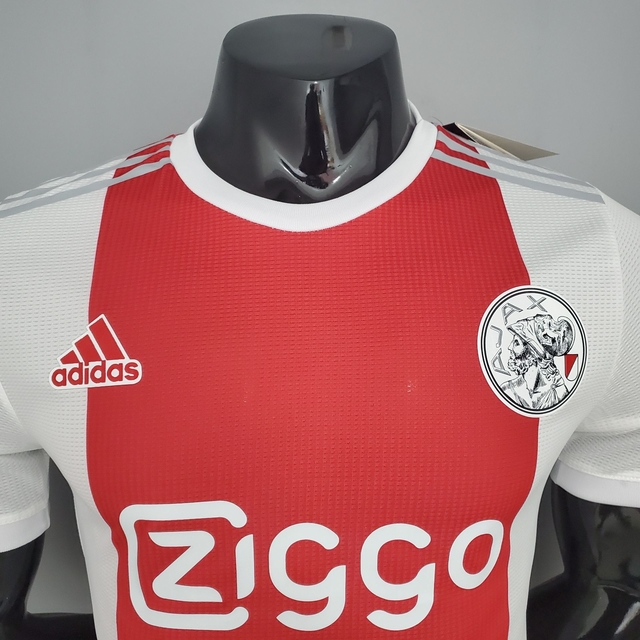 camisa ajax branca e vermelha