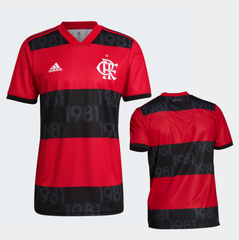 Camisa Flamengo Home 21/22 Torcedor Adidas Masculina - Vermelho + Preto