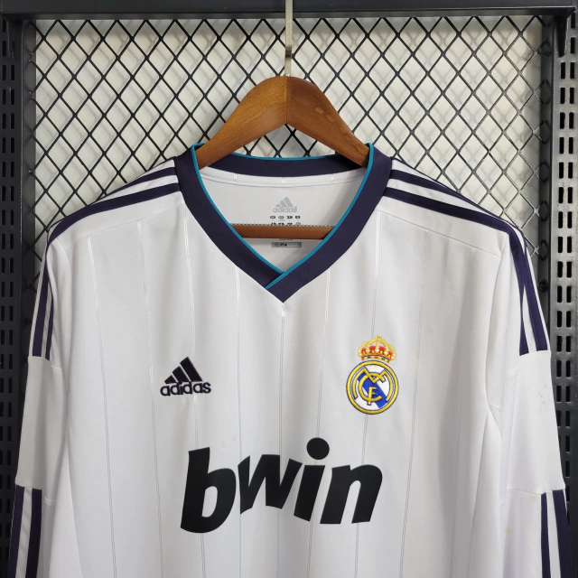 Camisa Real Madrid Home 12/13 Branco Manga Longa R$ 199,90