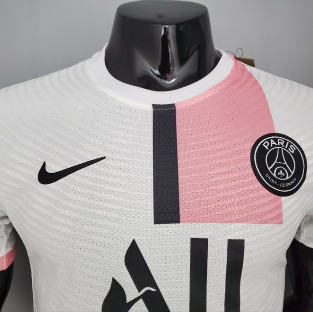 camisa rosa e branca psg