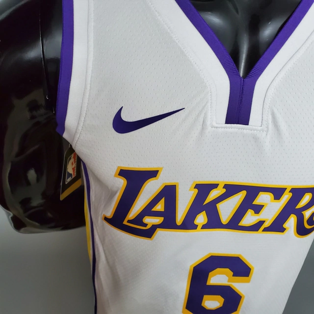Camisa LA Lakers LeBron James 6 Nike Masculino - Branca