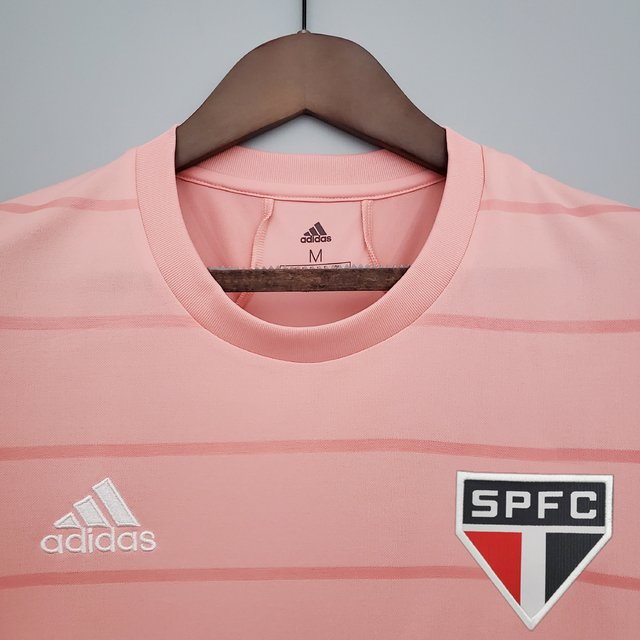 camisa são paulo feminina adidas rosa