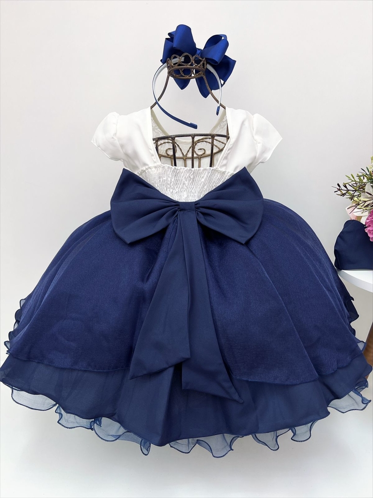 Vestido Festa Infantil Princesa - Paris Azul Bebê