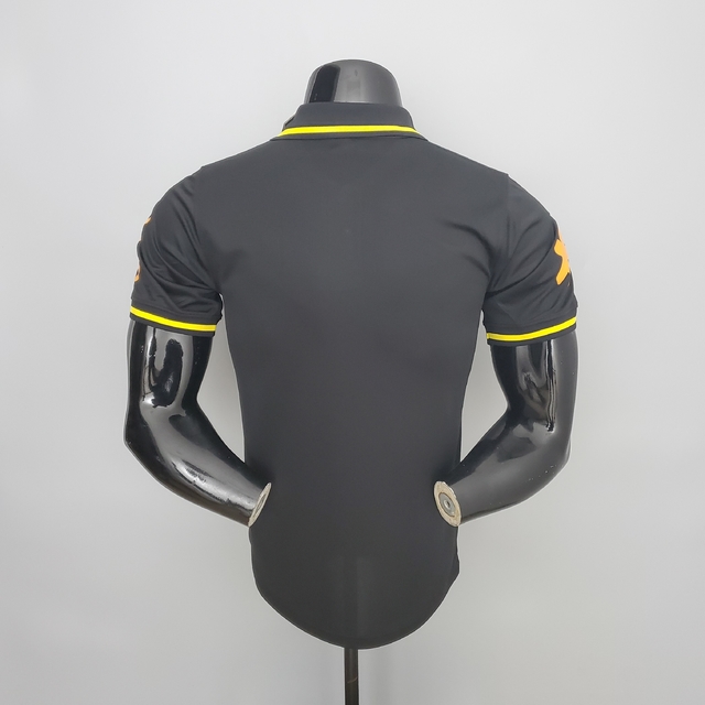 Camisa Polo Seleção do Brasil Masculina Modelo Torcedor Preta