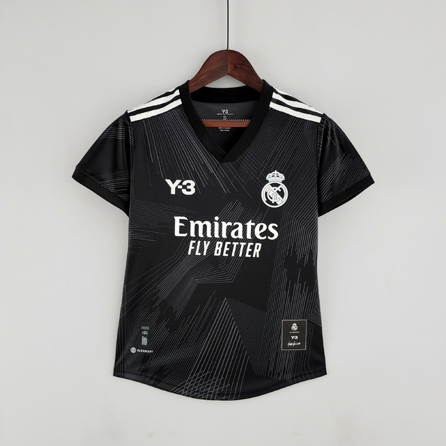Camisa Real Madrid Edição Y-3 Masculina Modelo Fan Torcedor Preta
