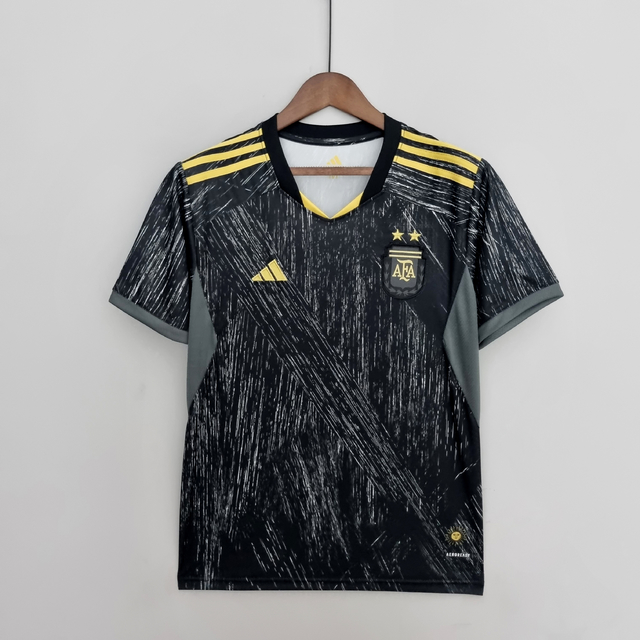 Camisa Seleção da Argentina Especial Black Edition 2022 - Masculina -  Modelo Torcedor - Preta